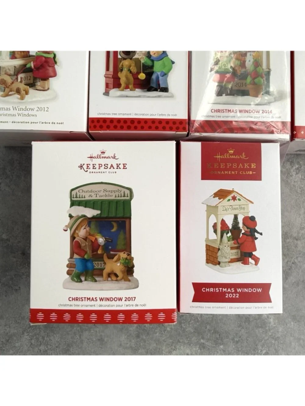Lot of 10 Hallmark CHRISTMAS WINDOWS Series 2008-2015, 2017 & 2022 Ornaments